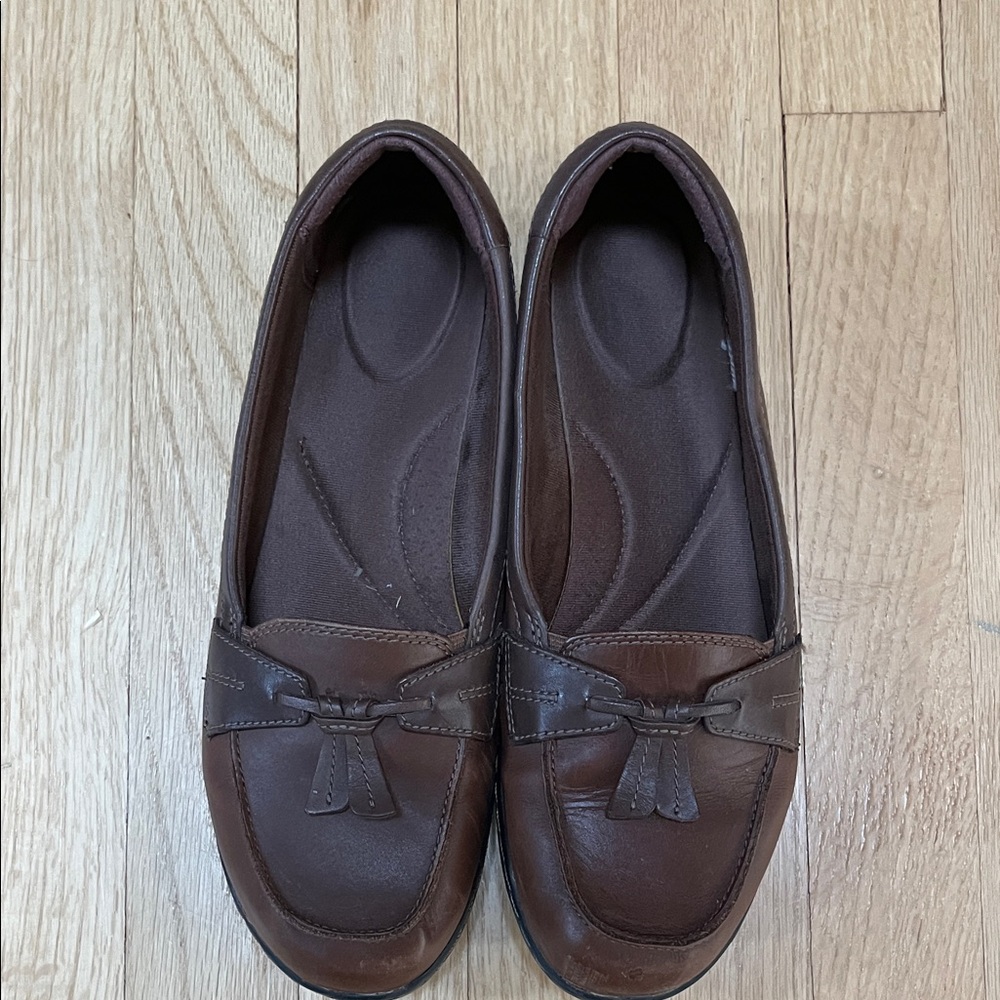 Women’s Brown Clark’s loafers, size 9.5